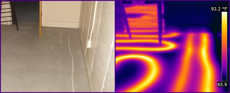 detect basement radiant piping