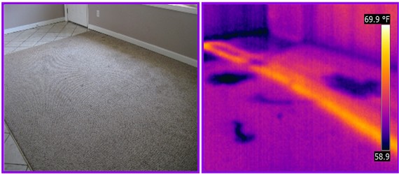 infrared detects radiant floor leak