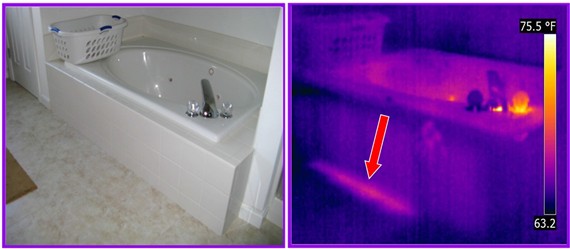 thermal imaging detects tub leak